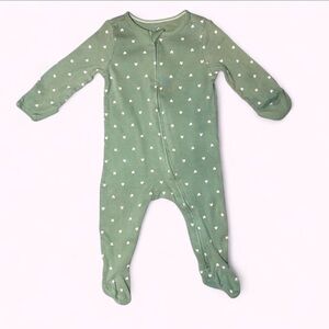 Olive Green with Pink Heart Print One Piece